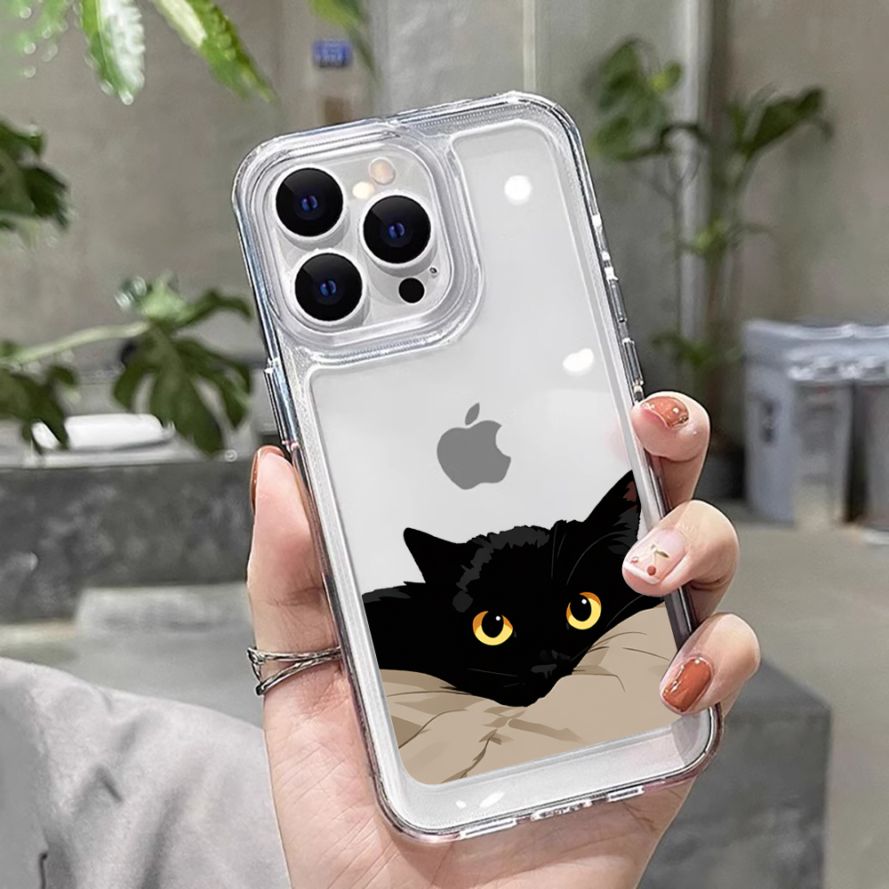 Xiaomi Redmi Note 13 - เคสโทรศัพท์ลายแมวดำตลกๆ สำหรับ Redmi 12 13C 14C