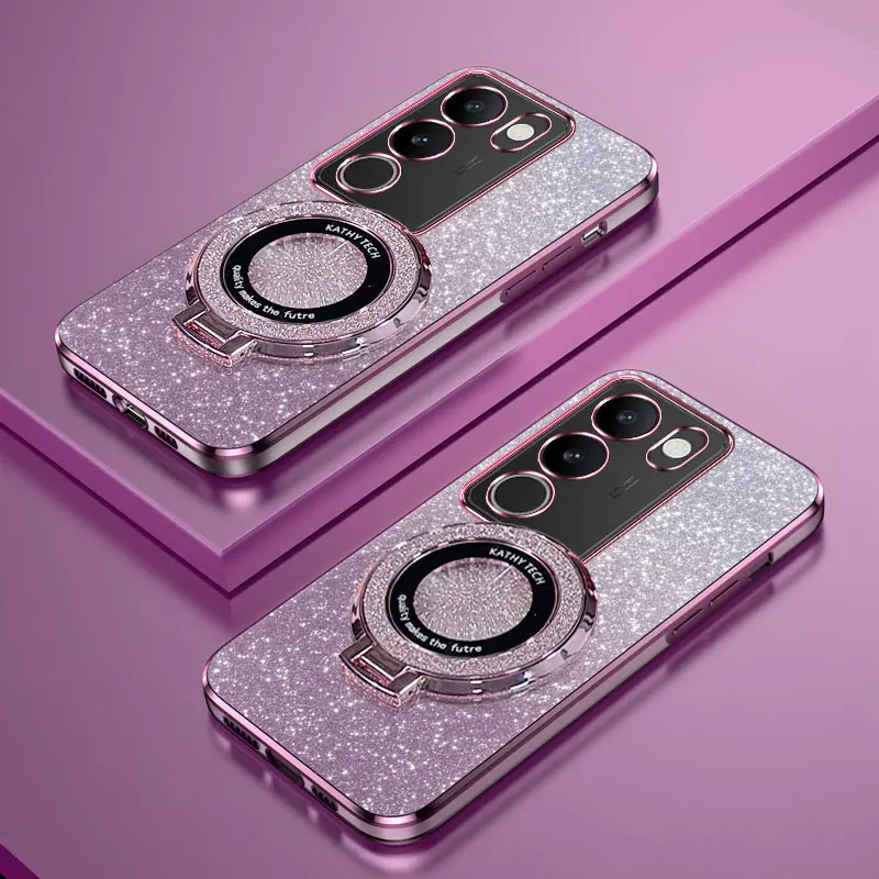 Vivo Y28 - ชุบผู้ถือแหวนแม่เหล็กเคสโทรศัพท์สําหรับVIVO V40 Pro V30 V29 Pro