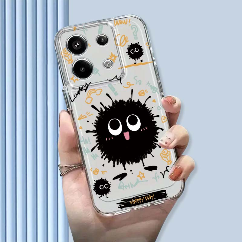 Xiaomi Poco X6 - เคสโทรศัพท์ใสลายลูกบอลถ่านน่ารักสำหรับ Xiaomi Mi Poco F2 F3