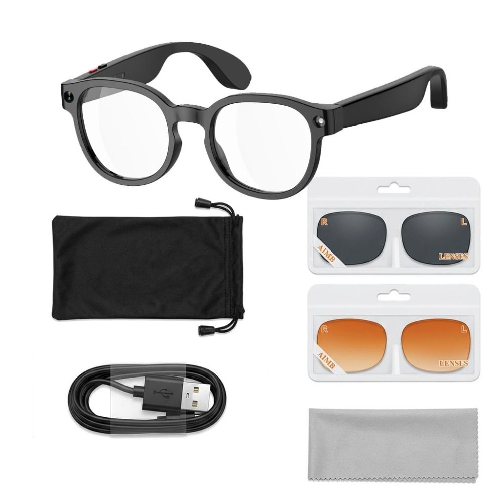 Smart Glasses Lens - แว่นตาอัจฉริยะ AI 2-in-1 ถ่ายภาพวิดีโอความละเอียดสูง แปลภาษาแบบเรียลไทม์ แว่นตา
