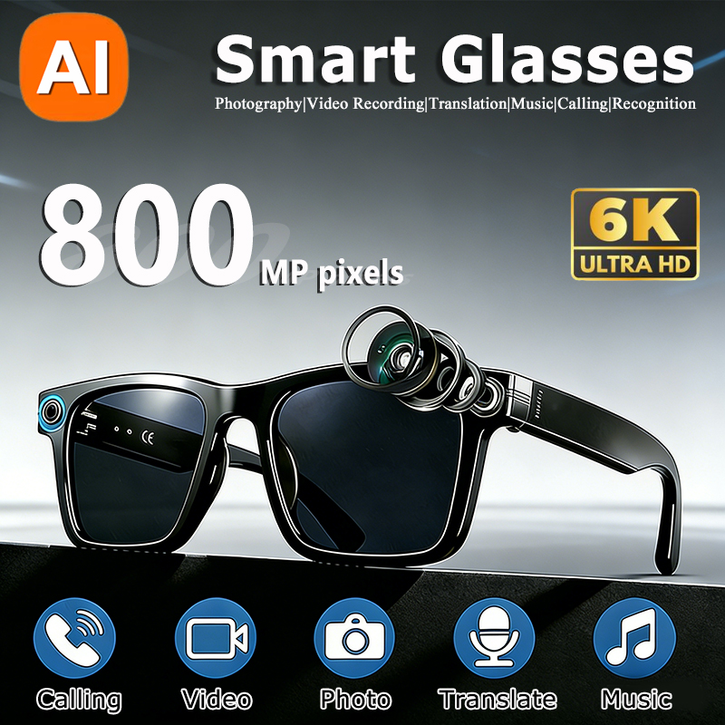Smart Glasses Lens - แว่นตาอัจฉริยะ 6K HD AI กล้อง 800MP